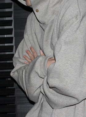 GcBrand Lab 基础款 厚实加绒面料 纽扣连帽卫衣