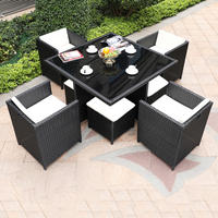 The balcony small table and chairs can be stored. Three-piece rattan chair set. Light luxury style tea table and tea table set of one table and two chairs thumbnail 8
