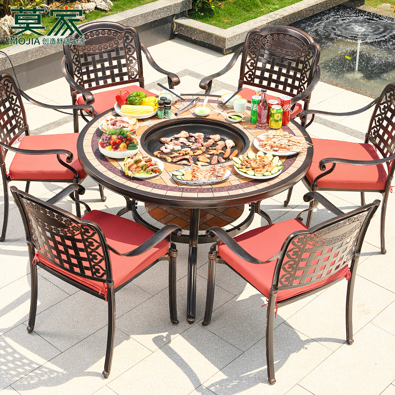 莫家欧美风格铸铝烧烤桌椅家用