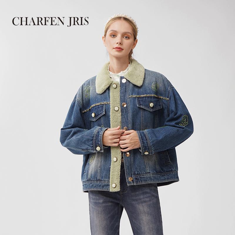 CHARFEN冬季新款时尚牛仔外套