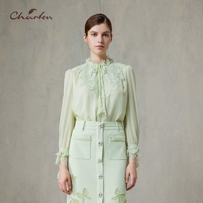 时尚百搭显瘦重工钉珠亮片衬衫