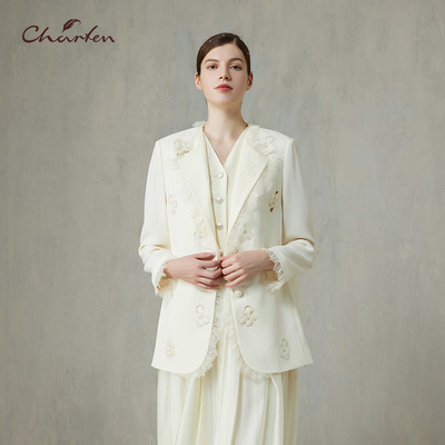 时尚百搭显瘦重工钉珠亮片西装