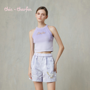渐变色小背心女CFF1C523 5023C 女百搭显瘦无袖 Charfen朝峰春新款