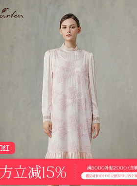CHARFEN2025春季新款优雅气质刺绣连衣裙CFF1A005-0100G