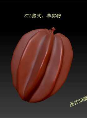 植物水果杨桃模型 A2718 三维立体图圆雕图3d打印STL格式3d模型