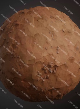 Substance Designer风格化卡通土块砖块材质球sd地面污垢地形材质