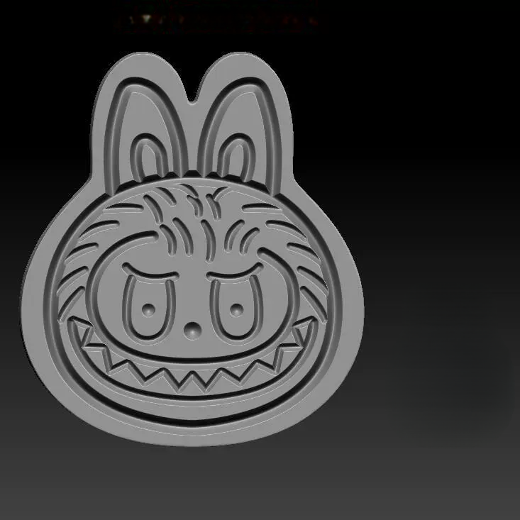 拉布布饼干三维立体图圆雕图STL文件拉布兔雕刻机3D打印模型911