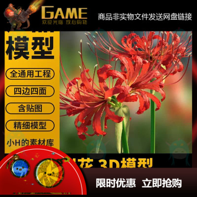 彼岸花 3D植物模型带贴图可动画C4D Max 3D模型 植物模型