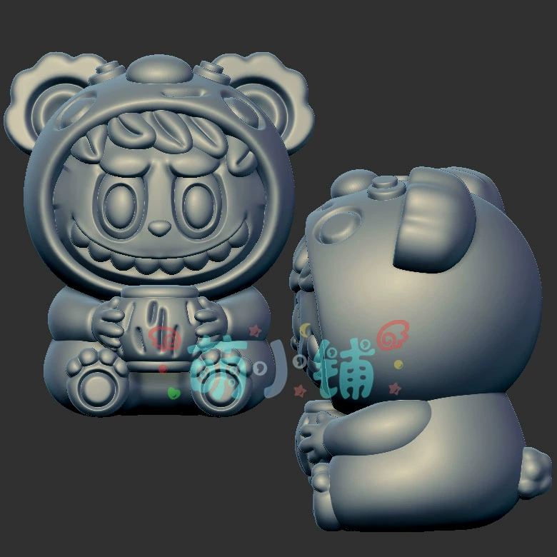 拉布布考拉三维立体图3d打印stl文件圆雕图雕刻机3d模型1792