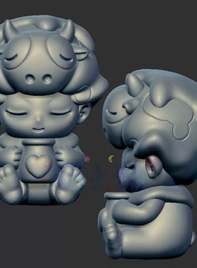 dlmoo迪莫奶牛三维立体图3d打印stl文件圆雕图雕刻机3d模型2395