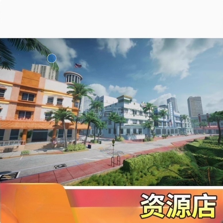 Unity Miami Beach 1.0包更新海滩沙滩城市街道建筑场景HDRP\URP
