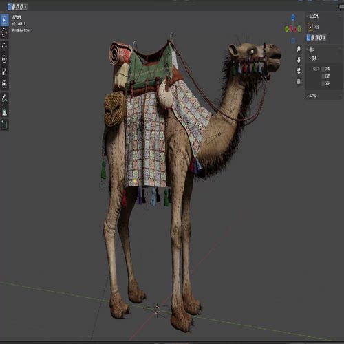 blender骆驼西域动物带骨骼3d模型三维cg素材