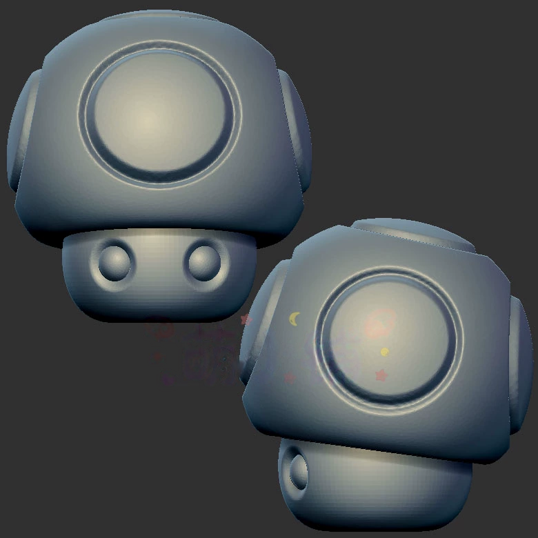 蘑菇精灵小蘑菇三维立体图3d打印stl文件圆雕图雕刻机3d模型2339