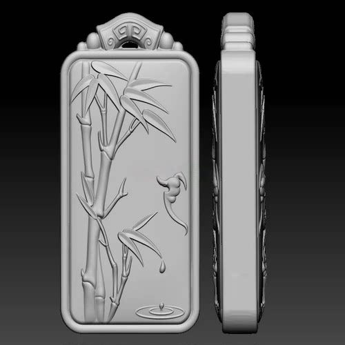 竹子蝙蝠三维立体图jdp精雕图浮雕图stl文件雕刻机3d模型624