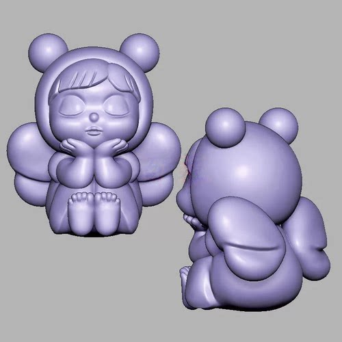 蜜蜂小天使三维立体图电脑圆雕雕刻图纸stl文件3d打印模型2292