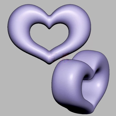 爱心镂空吊坠配饰圆雕图雕刻机图纸stl文件三维立体图3d模型3346