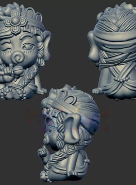象神象宝象姐姐三维立体图3d打印stl文件圆雕图雕刻机3d模型2188