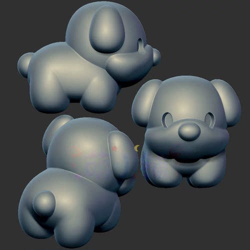 可爱小狗狗萌宠三维立体图圆雕图雕刻机图纸stl文件3d打印模型198