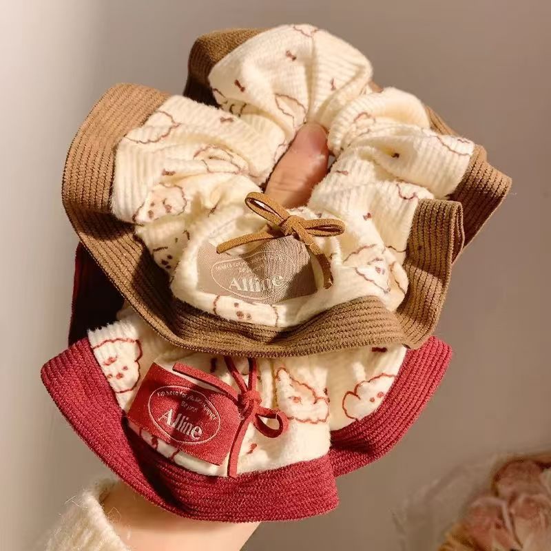 秋冬新款甜美可爱印花发圈