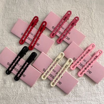 糖果色无痕发夹前额侧边鸭嘴夹