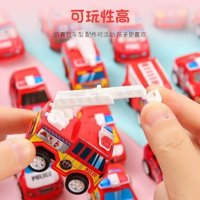卡通儿童弹力惯性工程车玩具套装智力迷你弹力小汽车幼幼儿园礼品