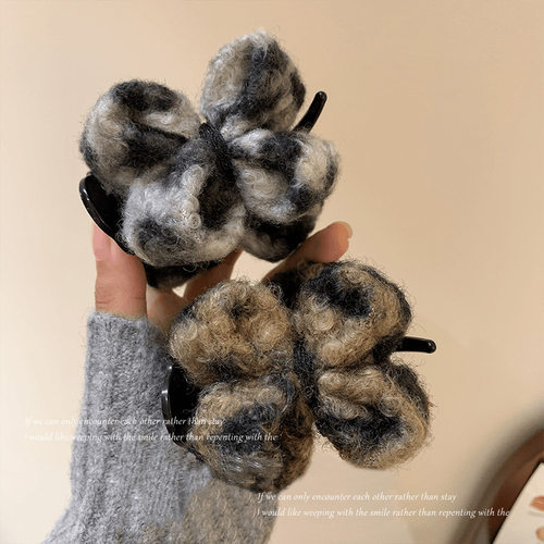 高级感豹纹蝴蝶结抓夹女秋冬高丸子头盘发器后气质脑勺鲨鱼夹发夹