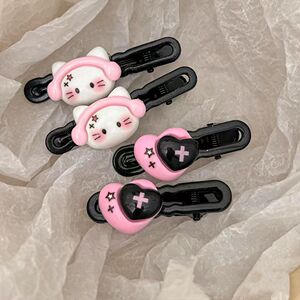 小猫学院甜酷耳机刘海侧边夹甜美可爱发卡发饰少女心刘海夹鸭嘴夹