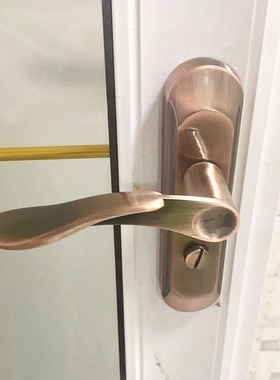 厨房红古铜无钥匙执手门锁卫浴通用型家用凹面厕所洗手间卫生间