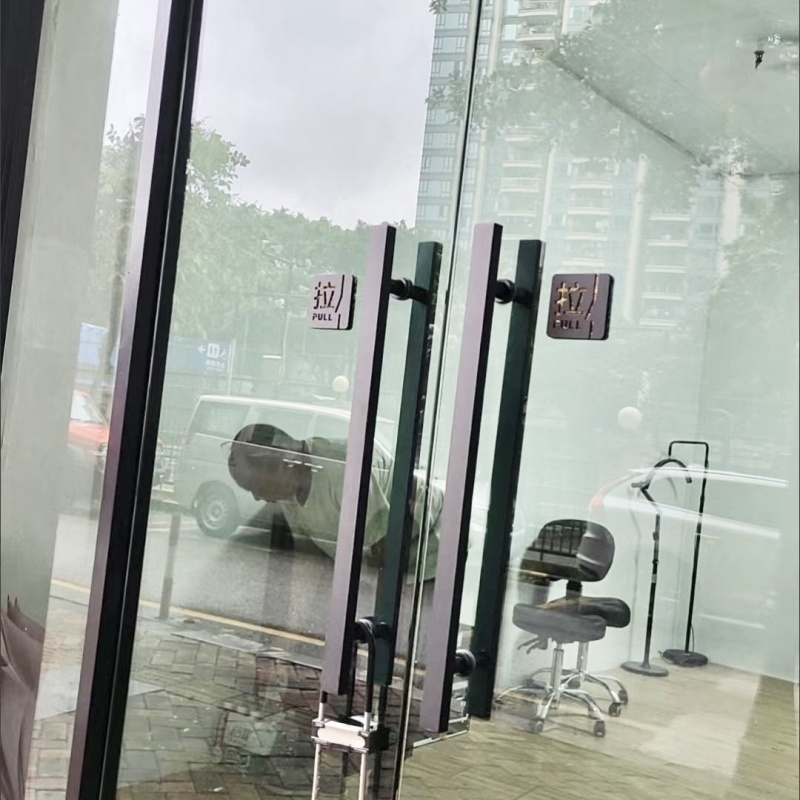 拉丝拉手哑光玫瑰黄钛金木门扶手无指纹玻璃门把手黑色大门把手