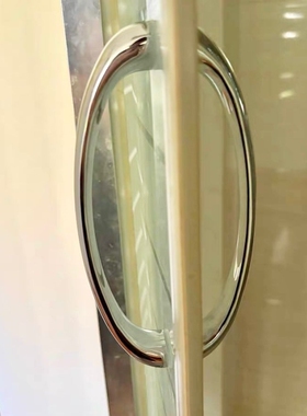 304不锈钢老式145孔距对装卫生间拉手移门把手圆弧型双面把手