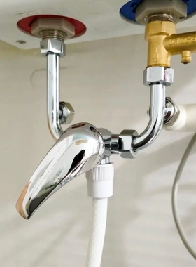 304不锈钢U型通用全铜电热水器配件龙头冷热水明装混水阀水龙头