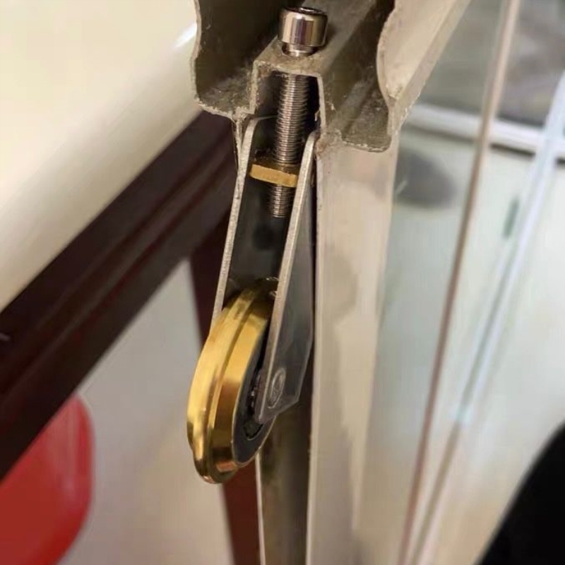 不锈钢玻璃浴室配件吊轮上下滚轮移门凹凸铜轮轨道衣柜推拉门