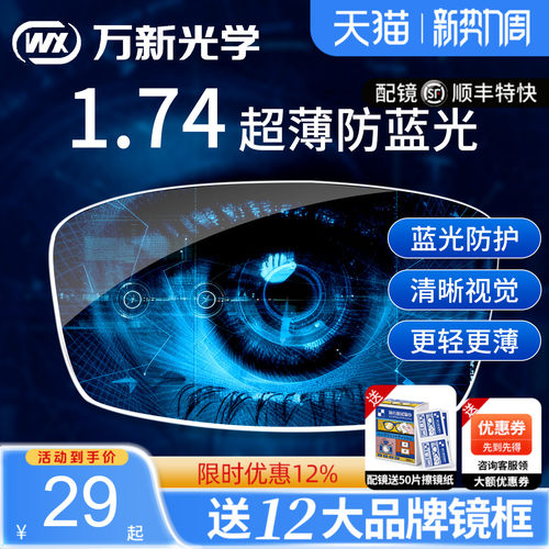 万新超薄防蓝光官方旗舰眼镜片