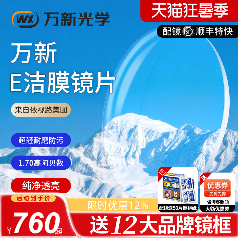 万新E洁膜高清透亮1.74超薄镜片