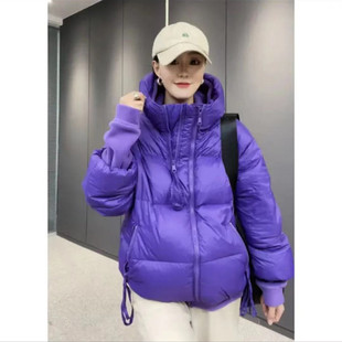 2022秋冬欧货羽绒服小众设计感时尚百搭休闲宽松连帽白鸭绒外套女