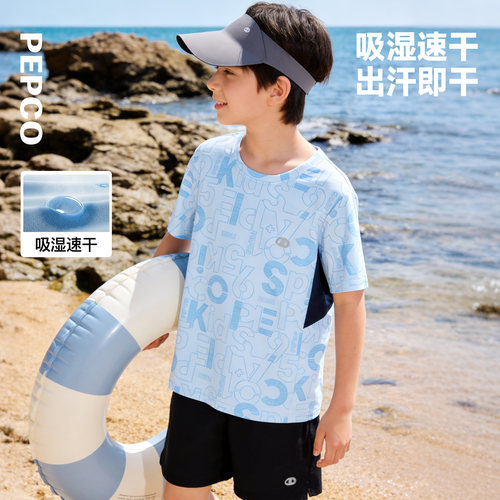 小猪班纳童装2026夏装新款儿童短袖T恤中大童男童圆领上衣男孩潮