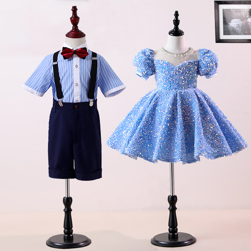 儿童大合唱演出服小学生朗诵表演服幼儿园舞蹈服男童套装女童礼服