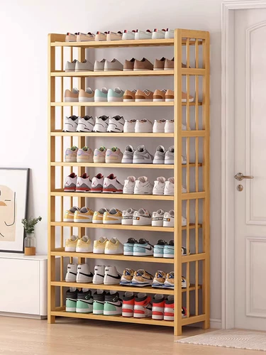 Многослойная полка для обуви для домашней двери, большая вместительная бамбуковая простая простая общежития, небольшой шкаф для обуви, экономичная полка для хранения