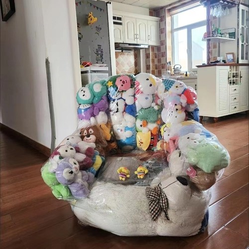 懒人充气透明沙发娃娃收纳装毛绒玩具的玩偶收纳沙发椅DIY塞娃娃