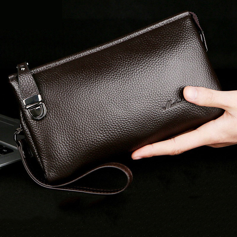 手拿包男真皮软皮手抓包手包带腕带男士包包夹包手提商务休闲小号