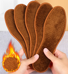 足康宁皮毛一体冬季加厚保暖鞋垫男女吸汗透气羊驼绒灰色10双包邮