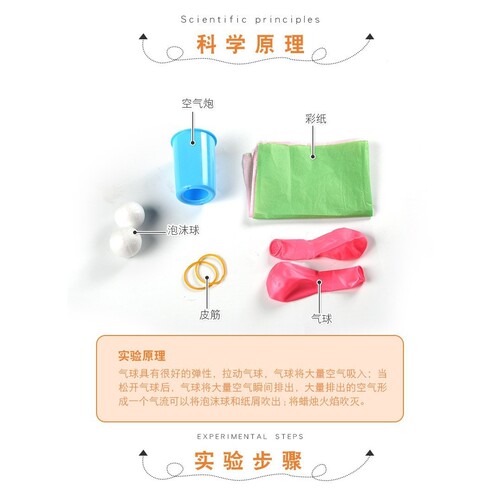 diy空气炮趣味科学实验小制作幼小学生科技小玩具手工制作材SH84
