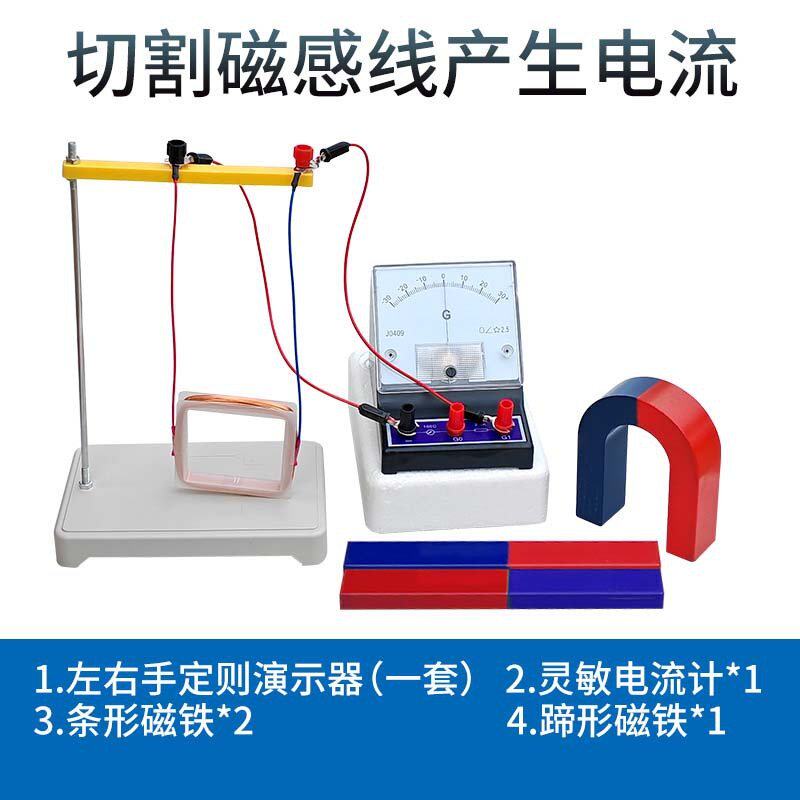 物理切割磁感线U蹄形条形磁铁 方形线圈楞次定律左右手定则演S25