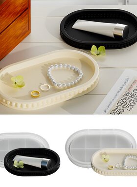 diy椭圆泡泡珠串珠托盘摆件滴胶模具香薰石膏碟子硅胶模具S90