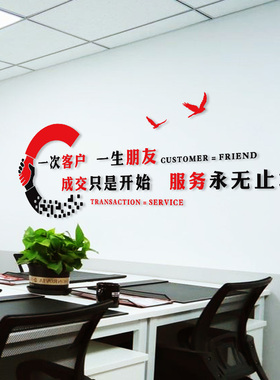 办公室励志标语墙贴公司会议室文化背景墙装饰布置3d立体定制贴纸
