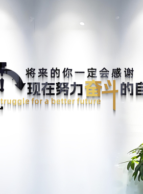 励志亚克力立体墙贴你会感谢自己