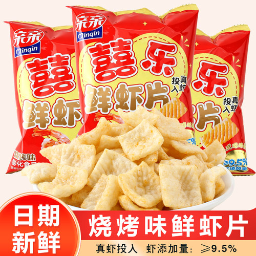 亲亲虾片烧烤味真虾添加18克儿童休闲零食追剧解馋小吃