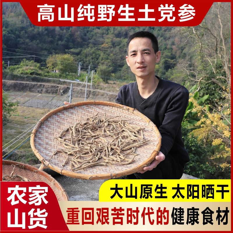 深山野生土党参也叫土人参农家晒无硫野党参中药材党参条可切片段