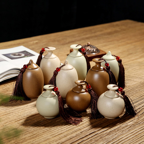 夙瓷阁陶瓷复古茶叶罐药瓶便携