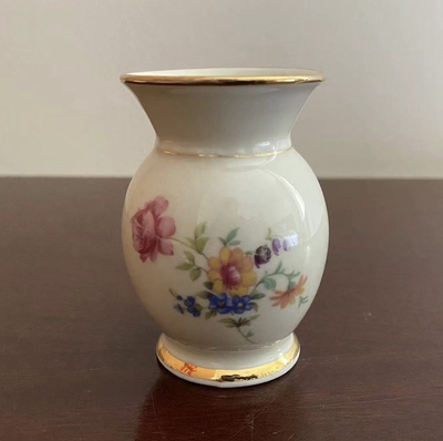 Plankenhammer 德国 Bavaria 描金摆件小花瓶 玄关装饰瓷器 瓷瓶